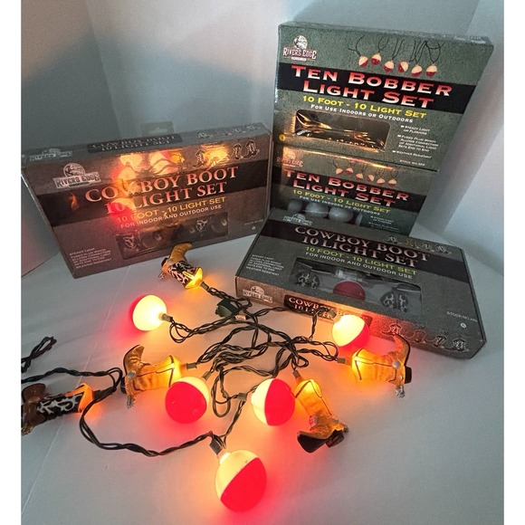 3 Rivers Edge Cowboy Boots Lights 10Ft Light Sets‎ LOT Fishing Texas Floats NIB - Picture 8 of 8